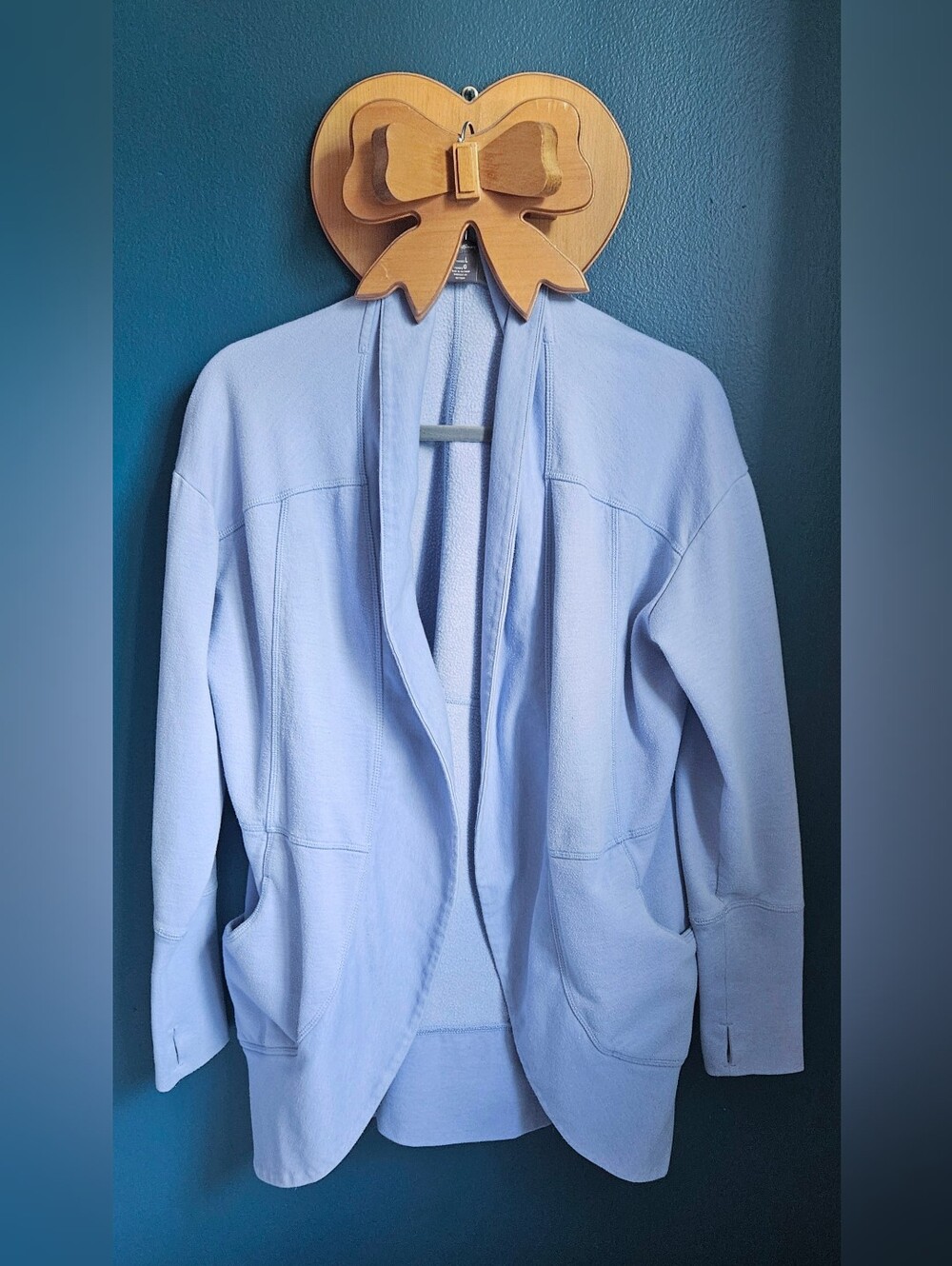 Eddie Bauer Light Blue Open-Front Cardigan